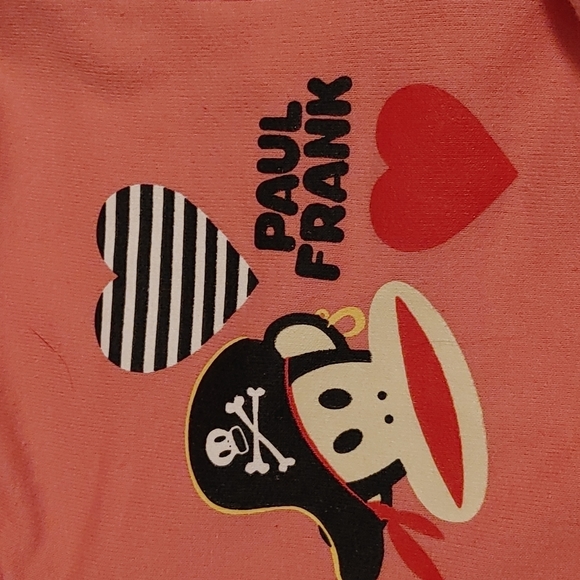 PAUL Frank original pink hoodie monkey zipper sweater Medium girl kids - Picture 2 of 9